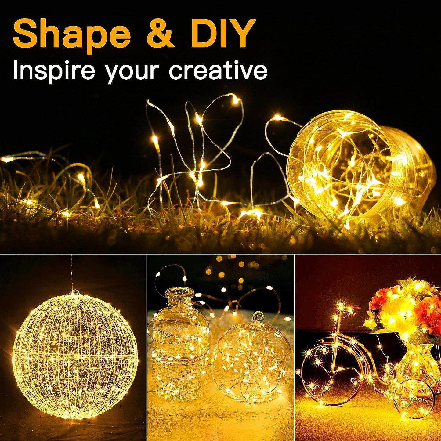 Skiennix 20 Pack Fairy Lights - Battery Operated 7ft Mini String Lights for Wedding & Party Decor | Warm White & Cool White