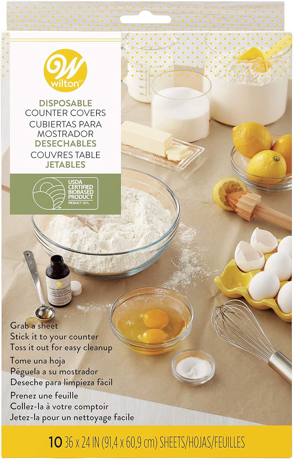 Wilton Industries Disposable Counter Covers - 10 Pack | Versatile One Size for Easy Clean-Up