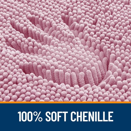 OLANLY Bathroom Rugs 40x24, Extra Soft Absorbent Chenille Bath Rugs, Rubber Backing Quick Dry, Machine Washable Bath Mats for Bathroom Floor, Tub and Shower, Home Decor Accessories, Dusty Rose