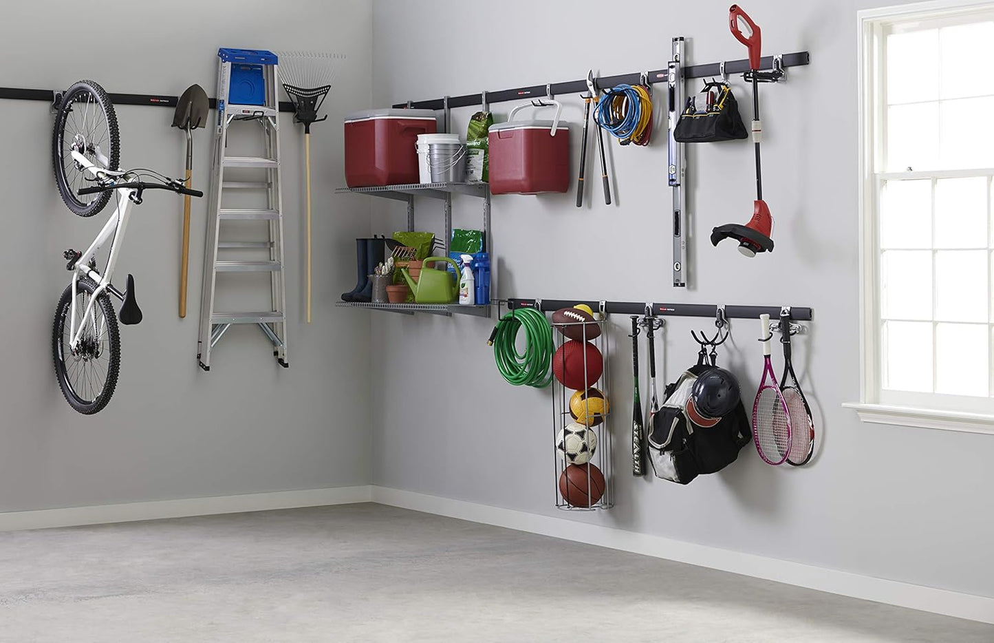Rubbermaid FastTrack Hooks Kit - Versatile Utility Hooks for Organizing | Black, 3-Piece Set