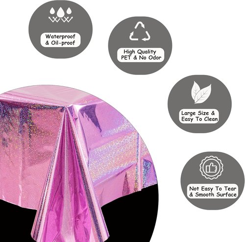 GREATRIL Disposable Pink Party Tablecloth - Rectangle Design for Birthdays & Celebrations | 54'' x 108'' - 2 Pack