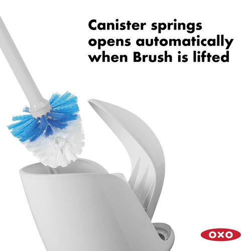 OXO Good Grips Compact Toilet Brush & Canister - Gray