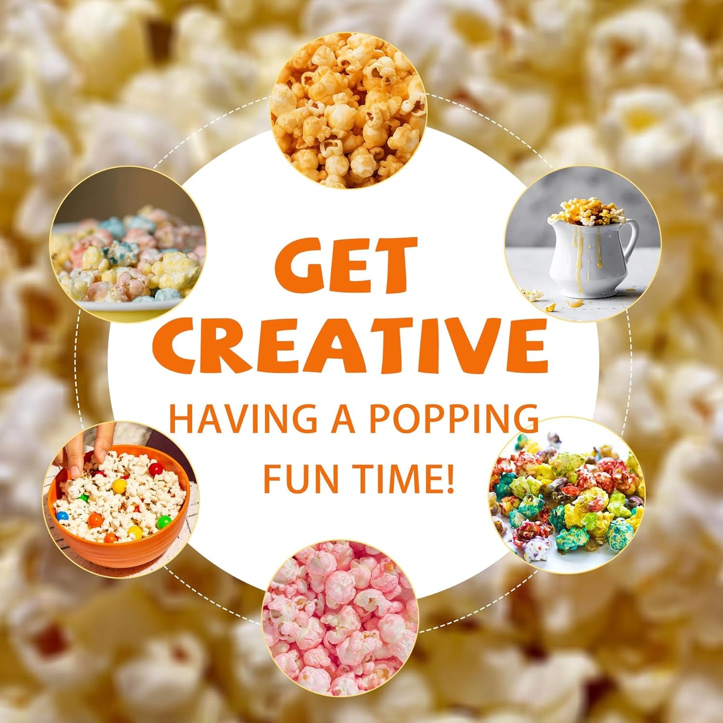 Skiennix Hot Air Popcorn Popper - Fast 1200W Machine with Bowl, Measuring Cup & Butter Tray | Perfect for Parties