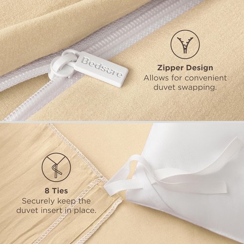Bedsure Alabaster Gleam Duvet Cover Set - Extra Soft Full Size Bedding, 3 Pieces with Zipper Closure, 80x90 Inches