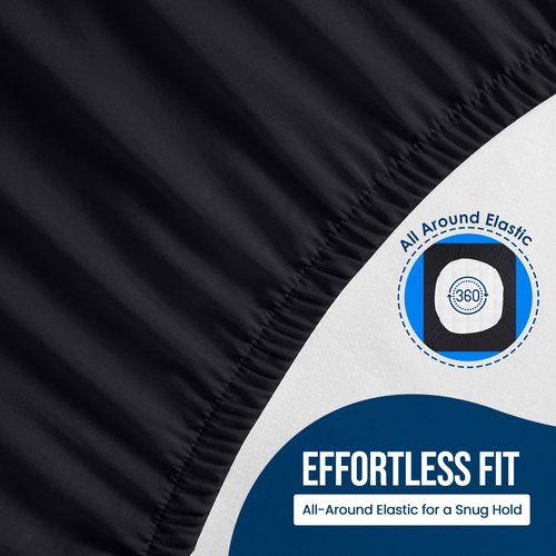 Twin Size Mattress Protector Waterproof, Premium 200 GSM Terry Mattress Cover, Soft & Breathable Bed Cover, Fitted Sheet Style Stretchable Deep Pockets 15" by Utopia Bedding (Black)