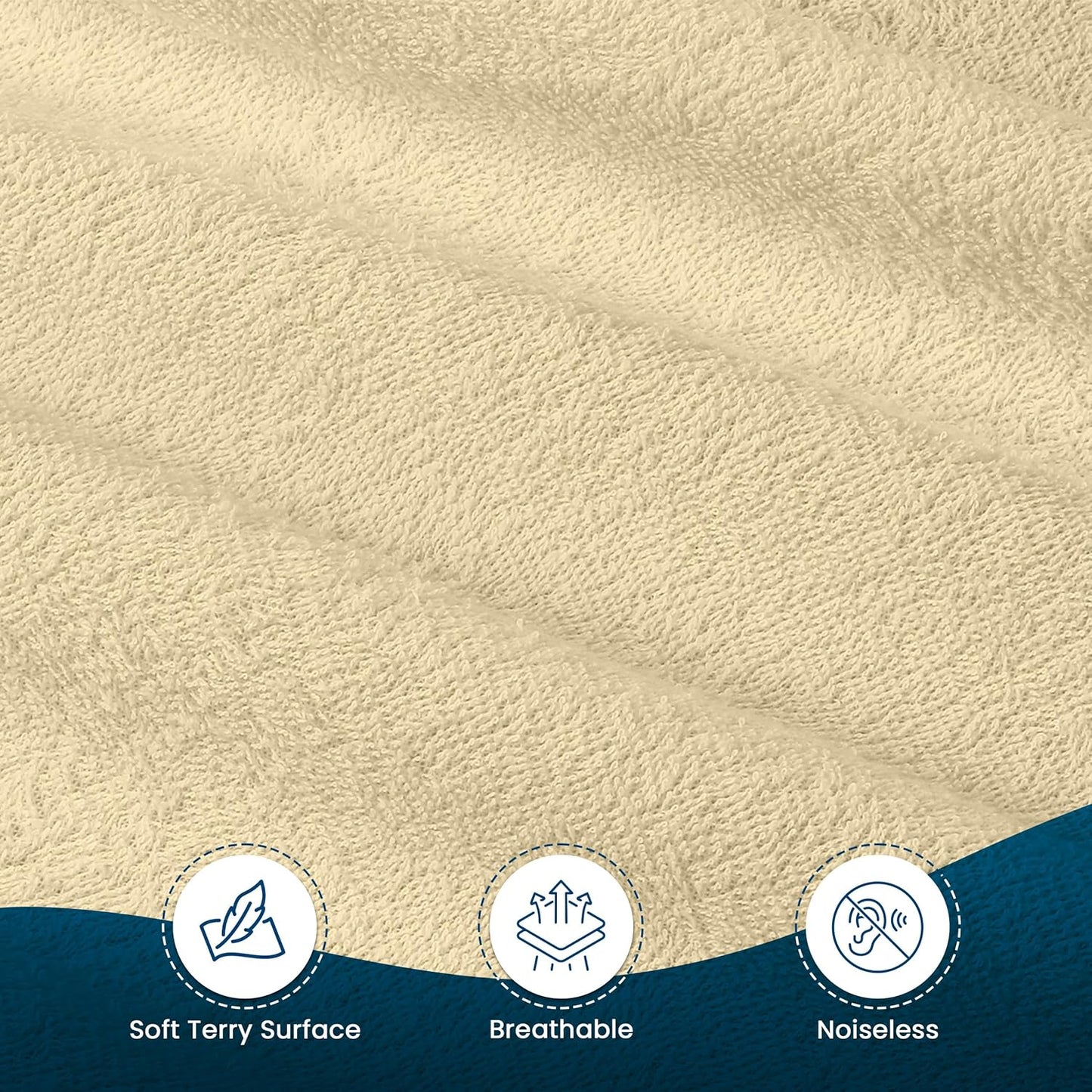 Utopia Bedding Twin XL Mattress Protector - Waterproof Terry Cover with Deep Pockets | Soft & Breathable Beige