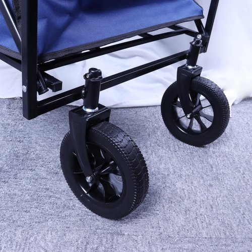 MATTAM Collapsible Basket Trucks Service Carts with Wheels for Material handling, 265 lbs Capacity,21" L x 18.9" W x 35.4" H (Blue)