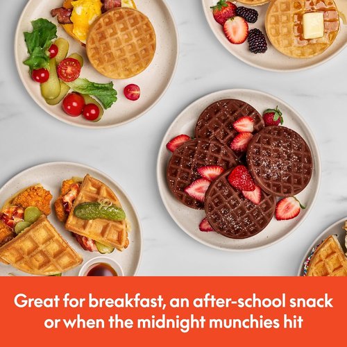 Bella Mini Waffle Maker - EverGood™ Ceramic Nonstick, Cool Touch Handles, 350 Watt, Plum Color