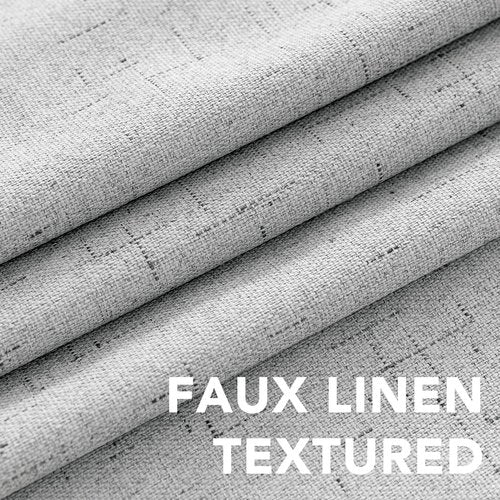 H.VERSAILTEX Linen Blackout Curtains Durable Thick Textured Linen Look 100% Blackout Patio Door Curtain Anti Rust Grommet Extra Wide Sliding Door Curtain Panel, Glacier Gray, W100 x L84 inch