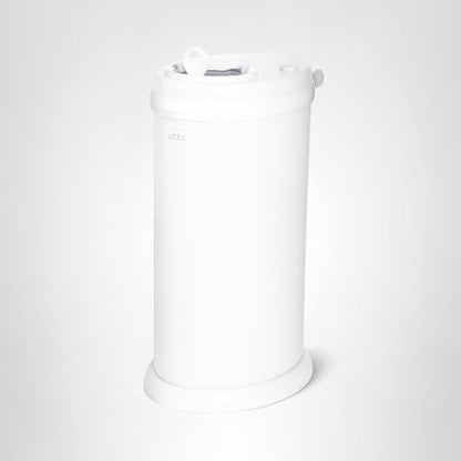 Ubbi Steel Diaper Pail, Odor Locking, No Special Bag Required, Award-Winning, Registry Must-Have, White