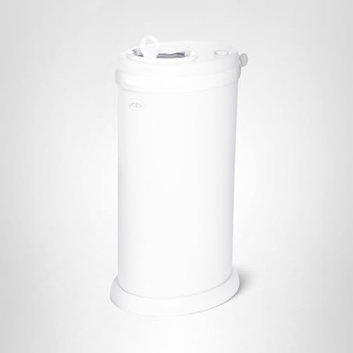 Ubbi Stainless Steel Diaper Pail, Odor Locking, No Special Bag Required, Award-Winning, Registry Must-Have, Open Water