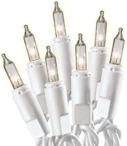Holiday Pride White Christmas Tree Lights - 100 Clear White String Lights on White Wire - 24 Ft - Indoor/Outdoor Use