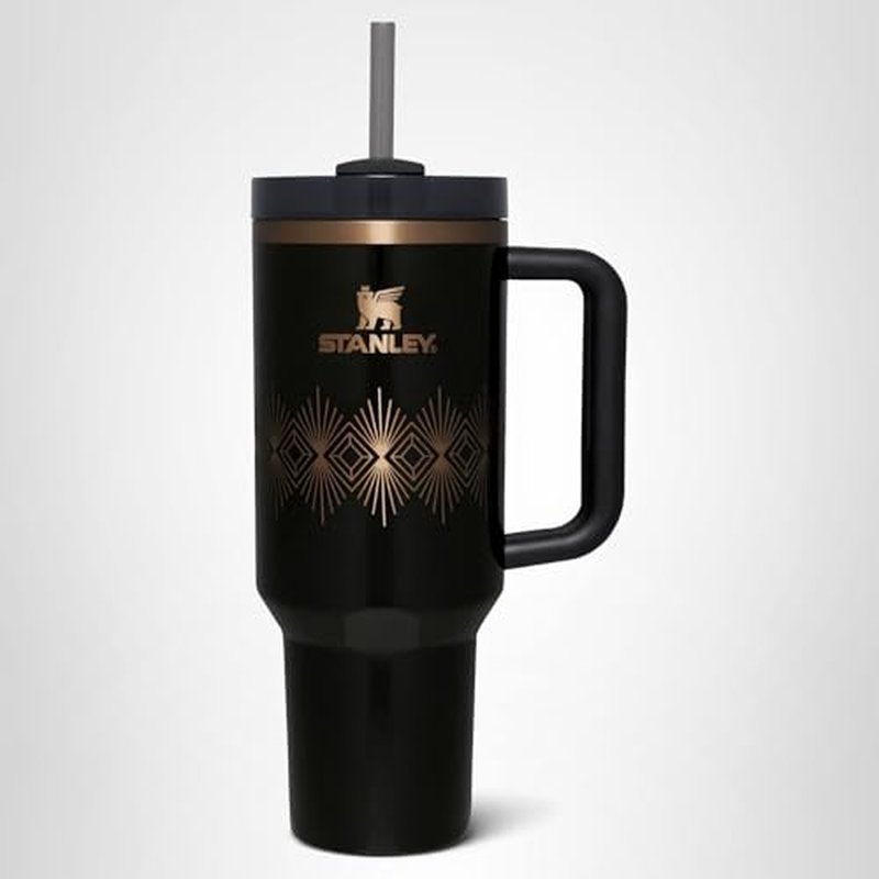 Stanley Quencher H2.O FlowState™ Tumbler 40 oz Black Gloss Deco
