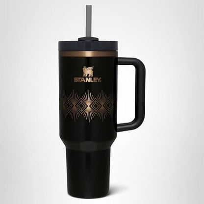 Stanley Quencher H2.O FlowState™ Tumbler 40 oz Black Gloss Deco