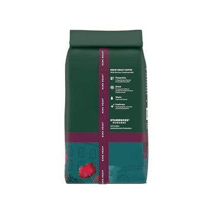 Starbucks Ground Coffee, Dark Roast Hot or Iced Coffee, Caffè Verona, Six 18 oz Bags