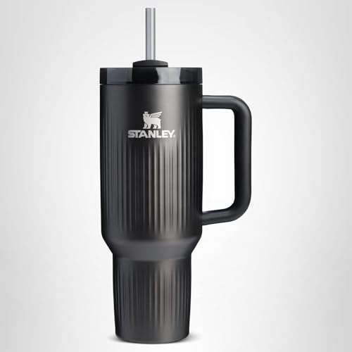 STANLEY Quencher H2.0 Tumbler with Handle and Straw 30 oz | Flowstate 3-Position Lid | Cup Holder Compatible for Travel | Insulated Stainless Steel Cup | BPA-Free | Fluted Black