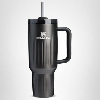 STANLEY Quencher H2.0 Tumbler with Handle and Straw 30 oz | Flowstate 3-Position Lid | Cup Holder Compatible for Travel | Insulated Stainless Steel Cup | BPA-Free | Fluted Black