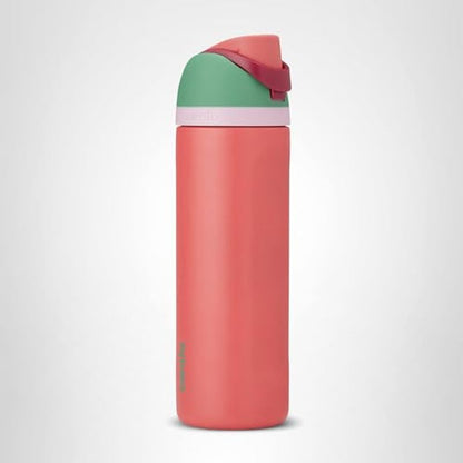Owala FreeSip Insulated Stainless Steel Water Bottle with Straw for Sports, Travel, and School BPA-Free Sports Water Bottle, 24 oz, Strawberry Fields