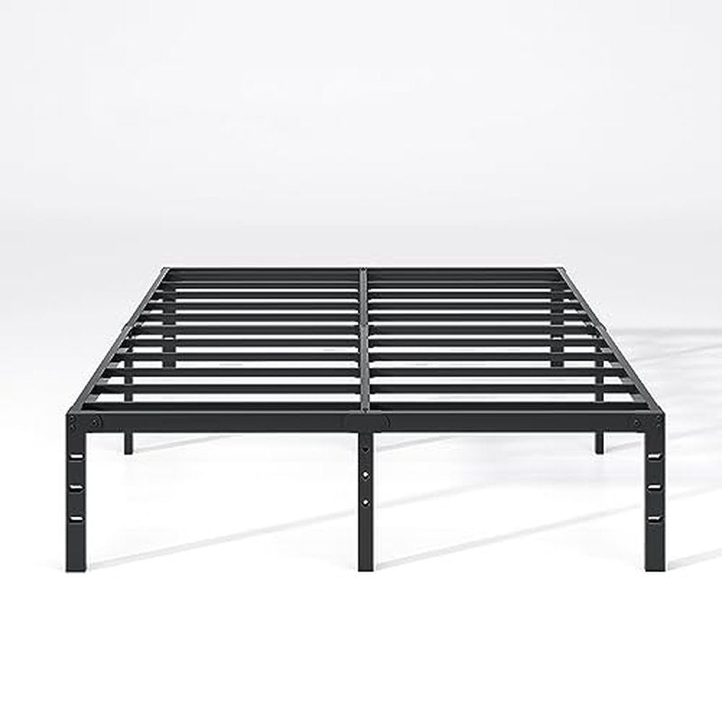 NEW JETO Metal Bed Frame,Twin Size Bed Frame with Storage Space,Heavy Duty Sturdy Mattress Foundation,Easy Assembly,No Box Spring Needed, Black,14 Inch,Twin