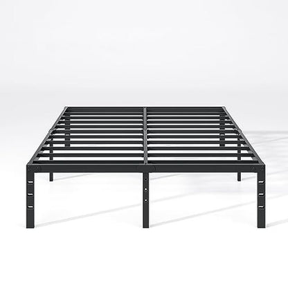 NEW JETO Metal Bed Frame,Twin Size Bed Frame with Storage Space,Heavy Duty Sturdy Mattress Foundation,Easy Assembly,No Box Spring Needed, Black,14 Inch,Twin