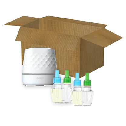 Febreze Plug Scent Booster Starter Kit – Air Freshener, Oil Diffuser, Continuous Scent Device, Includes 2 Gain Refills