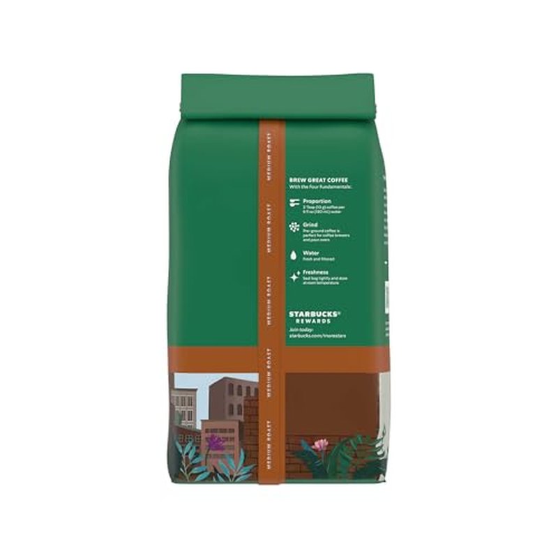 Starbucks Ground Coffee, Medium Roast Hot or Iced Coffee, Decaf Pike Place Roast, Six 12 oz Bags