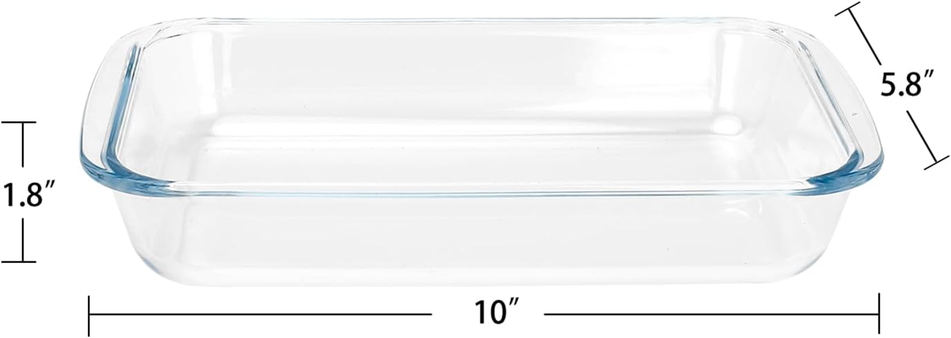 Tempered Glass Oblong Baking Dishes by [Brand Name] - 2 Pack Personal-Sized Cookware | 1 Quart