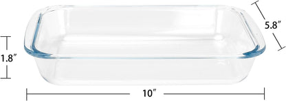 Tempered Glass Oblong Baking Dishes by [Brand Name] - 2 Pack Personal-Sized Cookware | 1 Quart