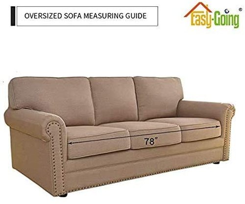 Easy-Going Reversible Oversized Couch Cover for 3 Cushion Couch Sofa Cover for Dogs Water Resistant Furniture Protector Cover with Foam Sticks for Pet (Oversized Sofa, Light Gray/Light Gray)