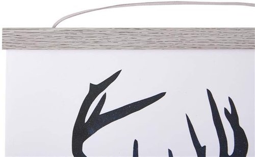 Benjia Magnetic Poster Hanger - Wood Frame for 17x24, 17x11, 17x22 Posters | Grey Hanging Kit for Artwork