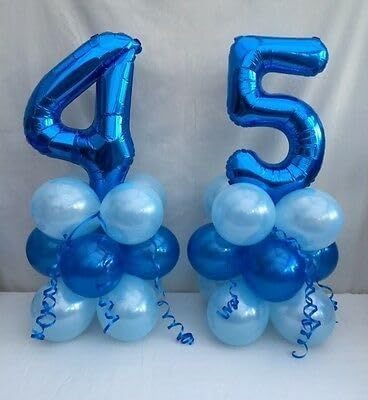 Skiennix 14 Inch Dark Blue Foil Balloon Numbers - Large 40 Inch Birthday & Wedding Decor