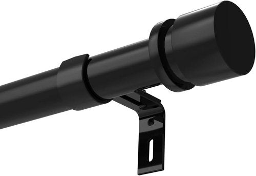 Byondeth Adjustable Curtain Rods - Heavy Duty 1 Inch Diameter for Windows 28 to 144 Inches | Black Finish