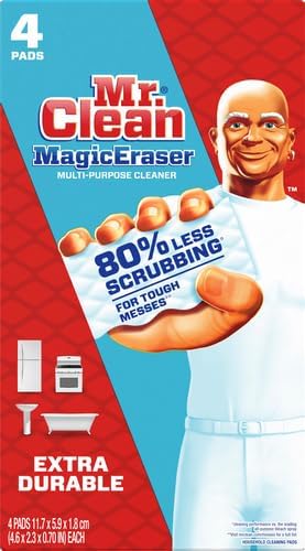 Mr. Clean Magic Eraser Sponge - All-Purpose Cleaning Pads for Kitchen & Bathroom | Extra Durable, 4ct