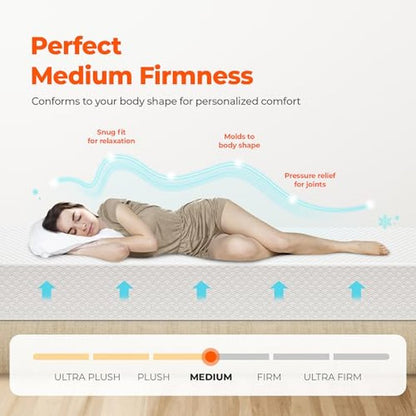 Neo Sleep 12 Inch Twin XL Cooling Gel Memory Foam Mattress for Cool Sleep Medium Firm Pressure Relieving CertiPUR-US Certified Foam, Mattress in a Box Fiberglass Free (Twin XL, 12 in)