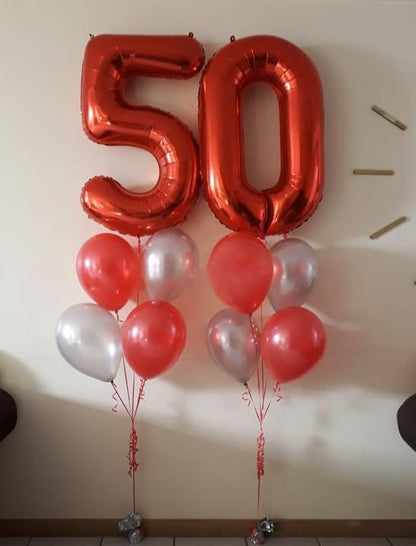 Red Number 8 Balloon - 40 Inch Birthday Decoration for 8th Party Supplies