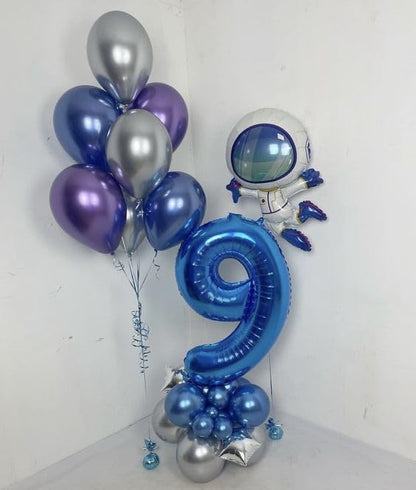 Number 19 Balloon - Navy Blue 40 Inch Birthday Decoration for 19th Year Celebration