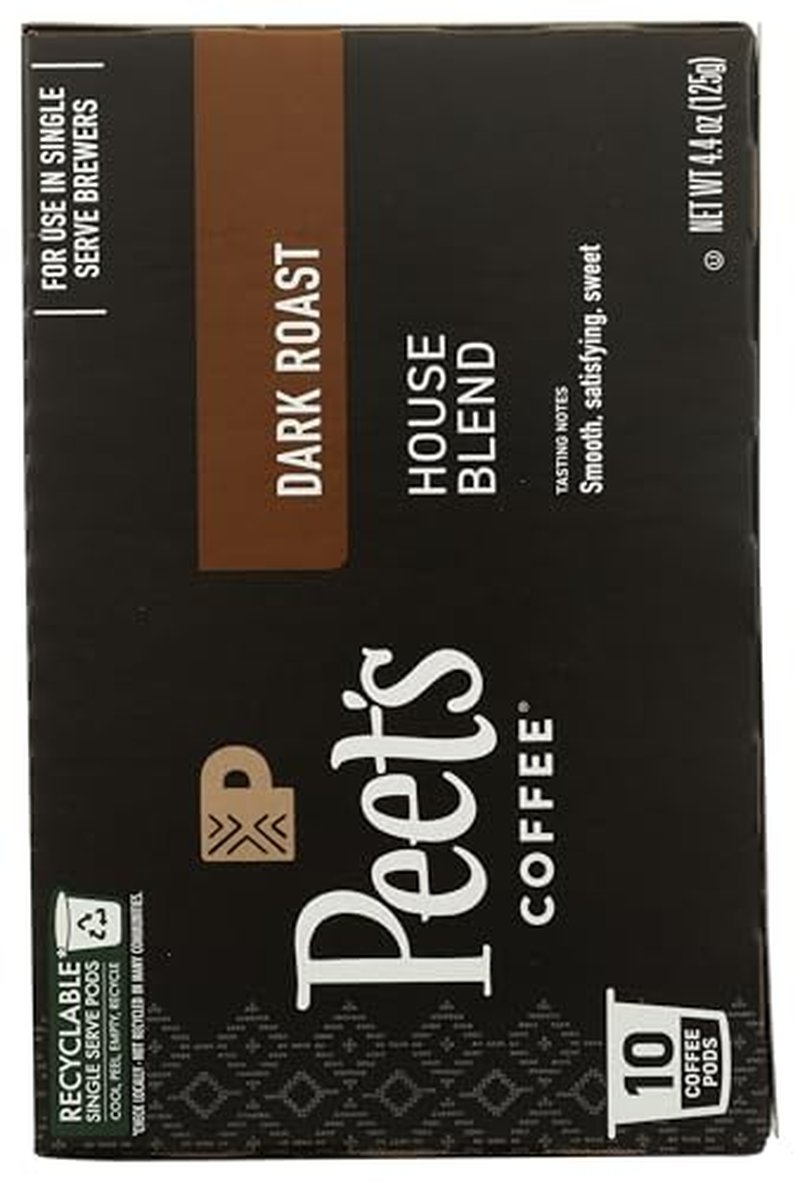Peet's Coffee House K Cup Coffee Pods for Keurig Brewers, Dark Roast, 10 Pods, 4.4 oz