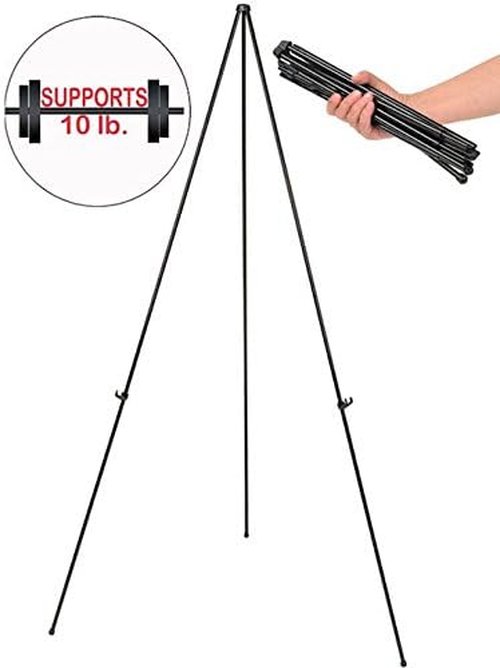 MasterVision Instant Easel - Lightweight Black Steel Design | 61.5" Height for Easy Setup