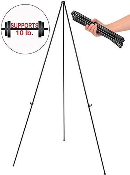 MasterVision Instant Easel - Lightweight Black Steel Design | 61.5" Height for Easy Setup