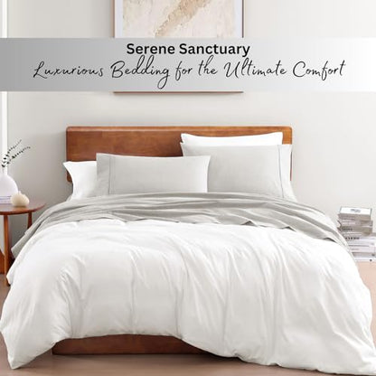 Lane Linen 100% Organic Cotton Grey (White Dot) King-Sheets Set, 4-Piece Long Staple Percale Weave Soft Best Bedding Sheets for Bed, Breathable, , Fits Mattress Upto 15inch Deep