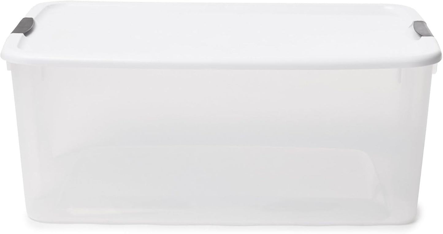 Sterilite 8-Pack Ultra Latching Storage Bins - Clear Plastic, 116 Quart Heavy-Duty Organizers for Home & Office