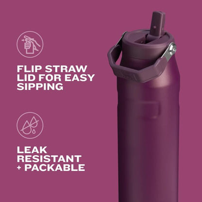 Stanley IceFlow 2.0 Water Bottle - 16 OZ Insulated Stainless Steel | Lightweight, Leak-Resistant, BPA-Free | Ash Color