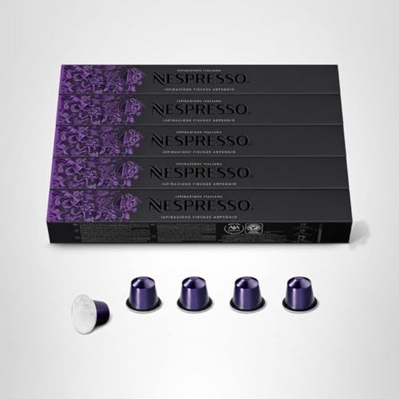 Nespresso Capsules OriginalLine, Arpeggio, Dark Roast Espresso, 50-Count Espresso Coffee Pods