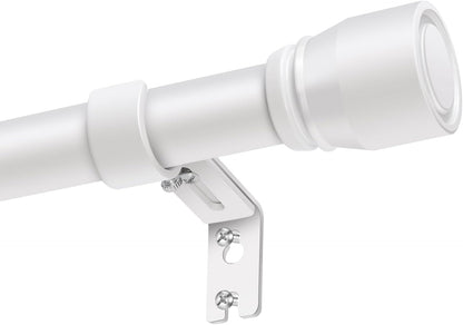 Skiennix Adjustable Curtain Rods - Heavy Duty 1” Diameter | 30 to 144 Inch, Matte White, 2 Pack
