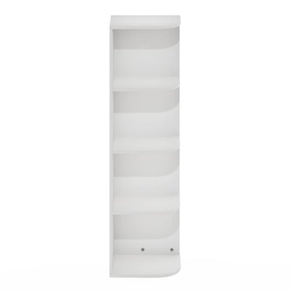 Furinno Pasir 4-Tier Corner Open Shelf Bookcase, White