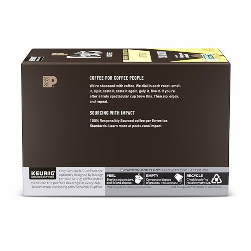 Peet's Coffee, Light Roast Keurig K-Cup Pods, 100% Arabica Coffee - Sun Catcher 60 Count (6 Boxes of 10 Pods)