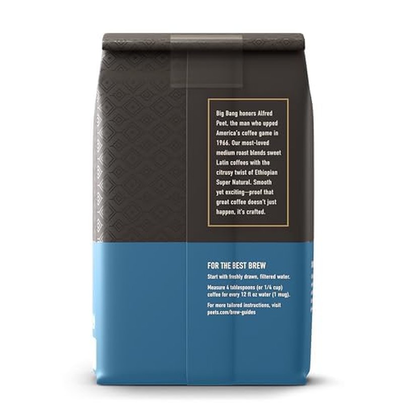 Peet's Coffee, Medium Roast Ground Coffee, 100% Arabica Coffee - Big Bang 18 Ounce Bag