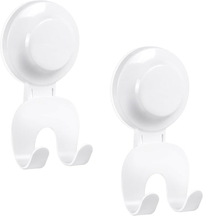 VIS'V Suction Cup Razor Holder - Removable & Reusable Shower Hooks for His and Hers | 2 Pcs, White
