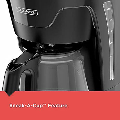 BLACK+DECKER 12-Cup Programmable Coffee Maker - Easy Pour Non-Drip Carafe, Black Finish