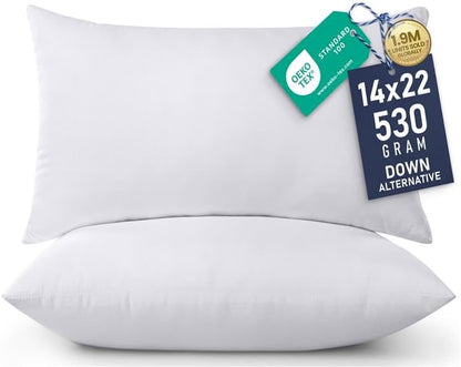 Utopia Bedding Pillow Inserts - Soft & Supportive Decorative Throw Pillows | Set of 2, 14x22 Inches, White